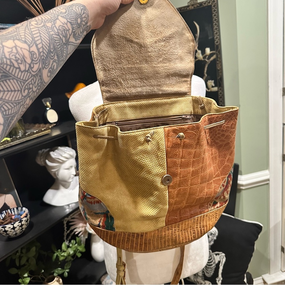 Sharif Patchwork Leather Convertible Backpack & S… - image 6